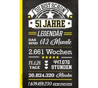 Notizbuch 51 Geburtstag: Geburtstagsgeschenk für 51 Jährige kleines Geschenk zum 51ten Geburtstag A5 Buch liniert für Notizen als Tagebuch mit schönem Spruch zum 51th Geb. HAPPY BIRTHDAY Notizheft