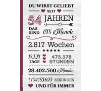 Notizbuch 54 Geburtstag: Geburtstagsgeschenk für 54 Jährige kleines Geschenk zum 54ten Geburtstag A5 Buch liniert für Notizen als Tagebuch mit schönem Spruch zum 54th Geb. HAPPY BIRTHDAY Notizheft