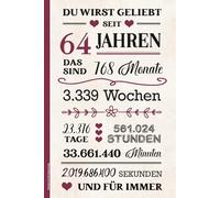 Notizbuch 64 Geburtstag: Geburtstagsgeschenk für 64 Jährige kleines Geschenk zum 64ten Geburtstag A5 Buch liniert für Notizen als Tagebuch mit schönem Spruch zum 64th Geb. HAPPY BIRTHDAY Notizheft