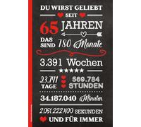 Notizbuch 65 Geburtstag: Geburtstagsgeschenk für 65 Jährige kleines Geschenk zum 65ten Geburtstag A5 Buch liniert für Notizen als Tagebuch mit schönem Spruch zum 65th Geb. HAPPY BIRTHDAY Notizheft