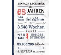 Notizbuch 68 Geburtstag: Geburtstagsgeschenk für 68 Jährige lustiges Geschenk zum 68ten Geburtstag A5 Buch liniert für Notizen als Tagebuch mit schönem Spruch zum 68th Geb. HAPPY BIRTHDAY Notizheft