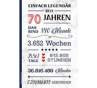 Notizbuch 70 Geburtstag: Geburtstagsgeschenk für 70 Jährige kleines Geschenk zum 70ten Geburtstag A5 Notiz Buch liniert als Tagebuch mit schönem Spruch zum 70th Geb. ALLES GUTE zum Siebzigsten