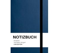 Notizbuch A4 blanko blau - 100 Seiten Soft Cover - FSC Papier: Notebook A4 weißes Papier unliniert - 90g/m²