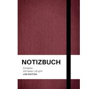 Notizbuch A4 blanko bordeaux - 100 Seiten Soft Cover - FSC Papier: Notebook A4 weißes Papier unliniert - 90g/m²