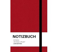 Notizbuch A4 blanko rot - 100 Seiten Soft Cover - FSC Papier: Notebook A4 weißes Papier unliniert - 90g/m²