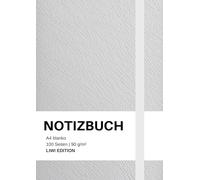 Notizbuch A4 blanko weiß / hellgrau - 100 Seiten Soft Cover - FSC Papier: Notebook A4 weißes Papier unliniert - 90g/m²