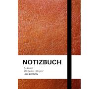 Notizbuch A4 kariert - 100 Seiten Soft Cover braun - FSC Papier: Notebook A4 Karo - 90g/m² kariertes Papier