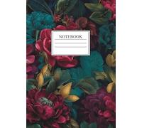 Notizbuch A5 Blumen Design - Dark Botanical Flower: Floral gestaltetes Notizbuch DIN A5 - liniert mit 100 Seiten