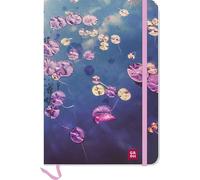 Notizbuch Auszeit Seerose: Softcover-Blankbook im DIN A5-Format mit 96 Seiten und Punkteraster. Mit Einstecktasche, Gummiband, Lesebändchen, runde Ecken