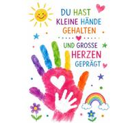 Notizbuch Erzieherin - Du hast kleine Hände gehalten und große Herzen geprägt: Liebevolles Notizbuch als Dankeschön für Erzieherinnen - perfektes ... oder Kita - DIN A5 mit 120 linierten Seiten