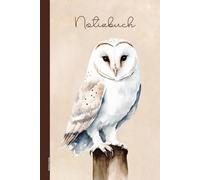 Notizbuch Eule: Schleiereule Buch A5 liniert praktisches Geschenk mit Eulenmotiv für Vogel Eulen Liebhaber Notiz Heft Eule für Notizen und Erinnerungen für Arbeit und Beruf perfekt für Erwachsene