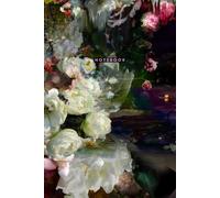 Notizbuch fein liniert mit Punkten | 6 x 9 Inch | ( Softcover) mit floralem design von Agnieszka Maria Zieba mit Rosen in Schwarz und Pink: Stilvolles Tagebuch für Gedanken, Ideen & Kreativität