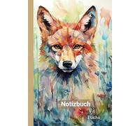 Notizbuch Fuchs: Notizblock A5 (6x9in) 100 Seiten mit Linien - Clever und elegant - Fuchstagebuch - Fuchstagebuch - Tiere des Waldes Broschiertes Schreibheft - Notizbuch im Wald