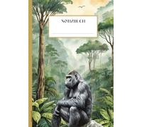 Notizbuch Gorilla: Affenmotiv Notizheft A5 liniert schönes Dschungel Motiv mit Affe auf Buch für Notizen Geschenk für Affenliebhaber von Gorillas den Silberrücken Primaten den großen Menschenaffen