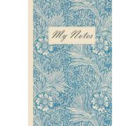 Notizbuch Hardcover mit William Morris Vintage Design "Marigold" (1875): Edles Journal mit klassischem mit klassischem Arts-and-Crafts-Muster in Blau | Ideal für Schule, Studium, Büro & Tagebuch