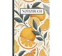 Notizbuch im Orangen Design: Notizheft mit Orangenmotiv schönes Geschenk für Frauen das Notiz Buch A5 liniert als Tagebuch und Schreibheft Orangenscheiben und Orangenmuster