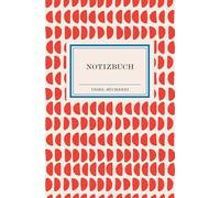 Notizbuch Insel-Bücherei 'Korallenrote Halbkreise retro': Hardcover, A6, Blanko, 96 Seiten