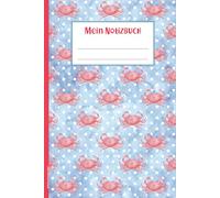 Notizbuch Krebs Motiv: Krebse auf Buch für Notizen liniertes Notizheft A5 schönes Krebstiere Motiv praktische Kleinigkeit zum Geburtstag als Tagebuch mit Meerestier für Gedanken und Erinnerungen