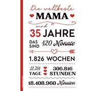 Notizbuch Mama 35 Jahre: Geburtstagsgeschenk 35. Geburtstag für beste Mama Notizheft A5 liniert als Schreibheft und Tagebuch für Mutter zum fünfunddreißigsten Geb Happy Birthday Mami 35 Ehrentag