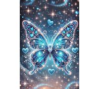 Notizbuch mit einem zauberhaften blauen Glitzer-Schmetterling-Motiv: Lass deine Ideen in einer Welt voller Glitzer fliegen mit diesem bezaubernden ... (ähnlich DIN A5) Seiten: 150 linierte Seiten