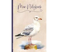 Notizbuch Möwenmotiv: Möwe auf Notiz Buch A5 Dot Grid Notizheft mit Vogelmotiv Schreibheft für Notizen und Skizzen schönes Geschenk für Frauen praktisch als Tagebuch für Erinnerungen und Gedanken