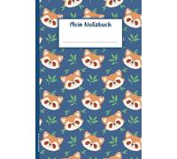 Notizbuch Roter Panda: Rote Pandas Motiv auf Notizheft A5 liniertes Notiz Buch Geschenk Geburtstag Schreibheft für Schule praktisch als Tagebuch und Schulheft mit Katzenbär den Kleinen Pandabären