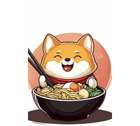 Notizbuch Shiba Inu & Ramen - Süßes Cartoon-Manga-Design | Liniert, 120 Seiten