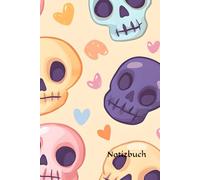 Notizbuch: Totenkopf Notizbuch | 6x9 Zoll DIN A5 | 100 Seiten liniert | Totenkopfmuster Notizheft | Totenköpfe Tagebuch | Totenschädel Schreibheft | Tag der Toten Geschenk