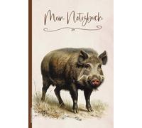 Notizbuch Wildschwein: Notizheft A5 Dot Grid schönes Wildschwein Motiv auf Buch für Notizen Geschenk für Schweine Liebhaber von Schwarzwild der Wildsau cooles Schreibheft mit Borstenvieh Keiler