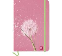 Notizbuch Wünsche Pusteblume: Softcover-Blankbook im DIN A5-Format mit 96 Seiten und Punkteraster | Einstecktasche, Gummiband, Lesebändchen, runde Ecken