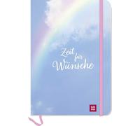 Notizbuch Zeit für Wünsche Regenbogen: Softcover-Blankbook im DIN A5-Format mit 96 Seiten und Punkteraster | Einstecktasche, Gummiband, Lesebändchen, runde Ecken