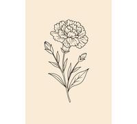 Notizheft A5 | Geburtsblume Januar Nelke | für Notizen, Skizzen, Bullet Journal & Planungen | Liniert: 158 Seiten