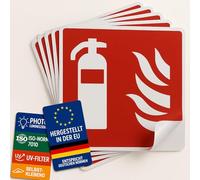 notlok Safety Work - 5x Cartel Extintor [ 15 x 15 cm ] | Autoadhesivo de señal fotoluminiscente - fácil instalación | Cartel Extintor Homologado 2024, Señal Extintor Homologada