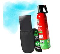 notlok Safety Work - 750g extintor para Incendios eléctricos + Soporte Coche Velcro | extintor Spray A F + baterías de Litio, baterías de Coche | extintor de Grasa, extintor hogar, extintor Espuma