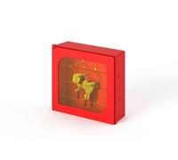 notlok Safety Work - Caja para llaves de emergencia de plástico ABS | 13,5 x 12,5 x 4,5 cm | Con disco frágil para emergencias | Rojo brillante para alta visibilidad