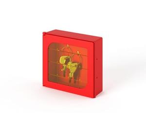 notlok Safety Work - Caja para llaves de emergencia de plástico ABS | 13,5 x 12,5 x 4,5 cm | Con disco frágil para emergencias | Rojo brillante para alta visibilidad