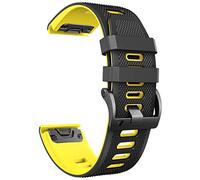 NotoCity 26mm Quikc Release Correa Compatible con Garmin Fenix 6X/6X Pro Pulsera, para Garmin Fenix 5X/5X Plus Correa Silicona Ajuste Rápido, Negro-Amarillo
