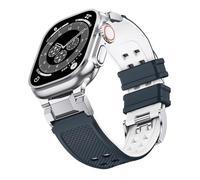 NotoCity Apple Watch Ultra 2/Ultra/Series 10/9/8/7/6/5/4/SE/SE2 Correa de Silicona 49mm/46mm/45mm/44mm/42mm Compatible con Series 3/2/1 (Azul Marino+Blanco)