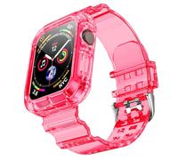 NotoCity Correa Compatible con Apple Watch 10, para Apple Watch Serie 10 42mm Correa de Repuesto con Funda, Creativa,Transparente (Rosa)