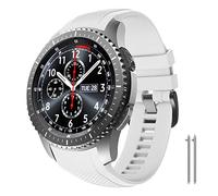 NotoCity Correa Compatible con Samsung Gear S3 Classic/Frontier/Galaxy Watch 46mm, Correa de Reloj de Silicona Suave Compatible con Gear S3 Classic/ S3 Frontier/Galaxy 46mm, Blanco
