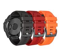 NotoCity Correa para Garmin Fenix 6 pro/6/7/5, Quickfit 22mm para Garmin Fenix 7 pro/5 plus/8/8 Pro 47mm, Forerunner 935/945/955/965, Silicona Correas para Epix Gen 2(Negro+Rojo+Naranja)