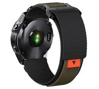 NotoCity Correa para Garmin Fenix 6X/6X Pro, 26mm Nylon para Garmin Fenix 7X/7X Pro/6X/5X/3/3HR, Fenix 8/8 Pro 51mm, Descent MK1/MK 2i/MK 2, D2 Delta PX/Charlie Reemplazo(Negro/Verde militar)