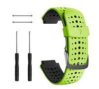 NotoCity Correa para Garmin Forerunner 235, Correa de Reloj de Silicona Suave Compatible con Garmin Forerunner 235/220/230/620/630/735 XT (Negro+Verde)