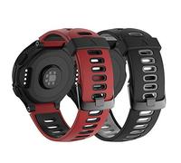 NotoCity Correa para Garmin Forerunner 735XT Forerunner 230/235/620/630/735XT, Correa de Repuesto de Ajuste Rápido(Black-gray+red-black)
