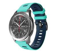 NotoCity Correa para Huawei Watch GT 2/Huawei Watch GT Fashion/Sport/Active/Elegant/Classic/Samsung Galaxy Watch 46mm, 22mm Pulsera de Repuesto de Silicona Banda Ajustable (Mint-Azul oscuro)