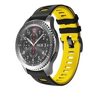 NotoCity Correa para Huawei Watch GT 2/Huawei Watch GT Fashion/Sport/Active/Elegant/Classic/Samsung Galaxy Watch 46mm, 22mm Pulsera de Repuesto de Silicona Banda Ajustable (Amarillo-Negro)