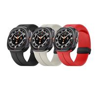 NotoCity Correa para Samsung Galaxy Watch Ultra, Correa de Silicona para Samsung Galaxy Watch Ultra 47mm para Hombre Mujer, Magnética Pulsera Impermeable de Repuesto(Negro+Luz de las estrellas+Rojo)