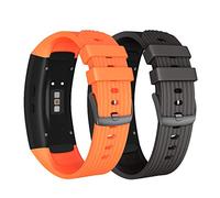 NotoCity Correa para Samsung Gear Fit 2 / Gear Fit 2 Pro Silicona Pulsera de Repuesto (S, Negro+Naranja)