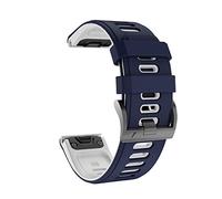 NotoCity Garmin Fenix 6s Correa, Silicona Reemplazo Correa para Garmin Fenix 6s/Fenix 6s Pro/Fenix 5s/Fenix 5s Plus, 20mm Easy-Fit (Blanco-Azul Oscuro)