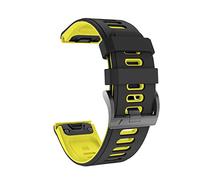 NotoCity per Fenix 6s Correa, Silicona Reemplazo Correa para Fenix 6s/Fenix 6s Pro/Fenix 5s/Fenix 5s Plus,20mm Easy-Fit (Amarillo-Negro)